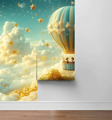 Фототапет Балонно звездно пътешествие за детска стая