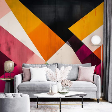 Фототапет Геометричен Експресионизъм в Кехлибар и Пурпур