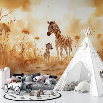 Фототапет Зебрено семейство за детска стая