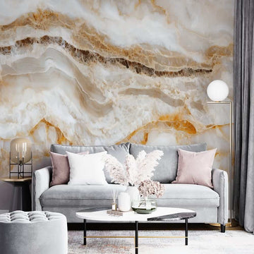 Фототапет Златни Мраморни Вълни с Перлени Нюанси