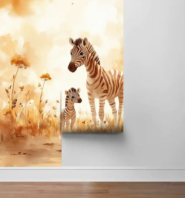 Фототапет Зебрено семейство за детска стая