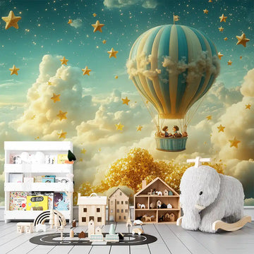 Фототапет Балонно звездно пътешествие за детска стая