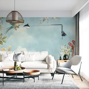 Фототапет Птичи и цветя за хол