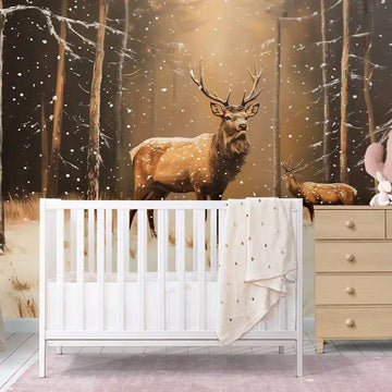 Фототапет Зимни горски елени за детска стая
