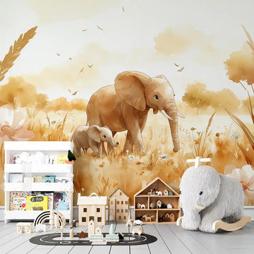 Фототапет Слонско семейство за детска стая