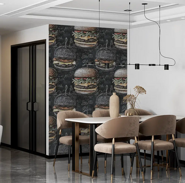 Фототапети за ресторанти – Реалистичен бургер дизайн