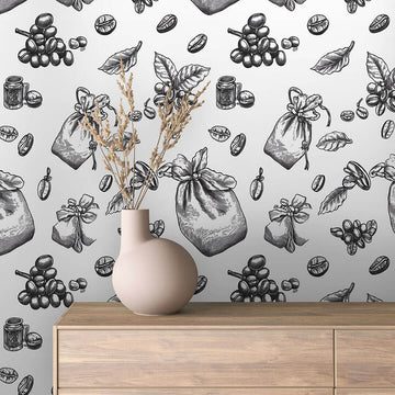 Фототапети за заведения – Арт илюстрации с кафе и зърна